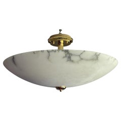 Enormous 30Ø Flush Mount / Pendant with Stunning Full Moon-Like Alabaster Shade