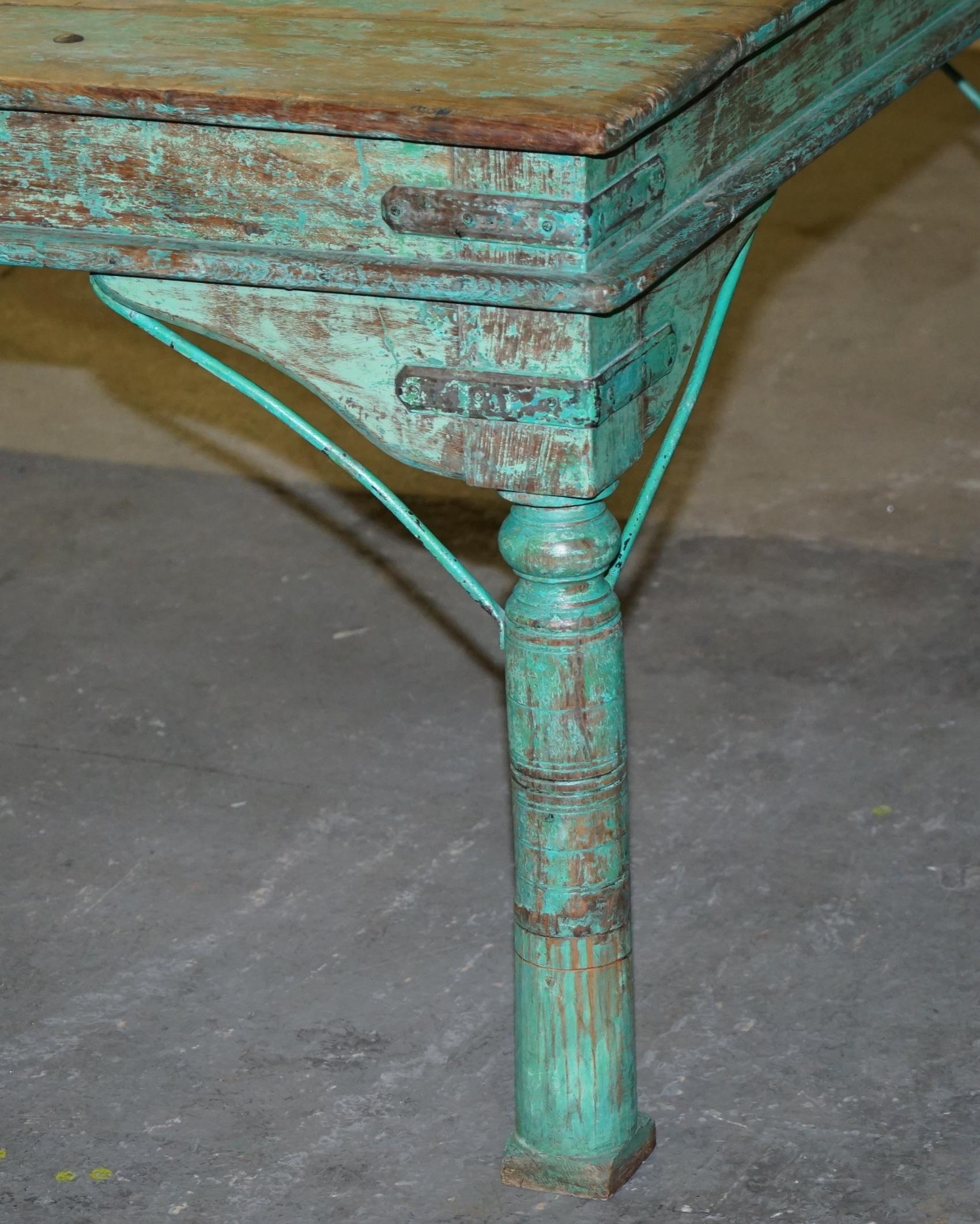 Enormous Original Paint Anglo Indian Teak Magistrates Table Special For Sale 1