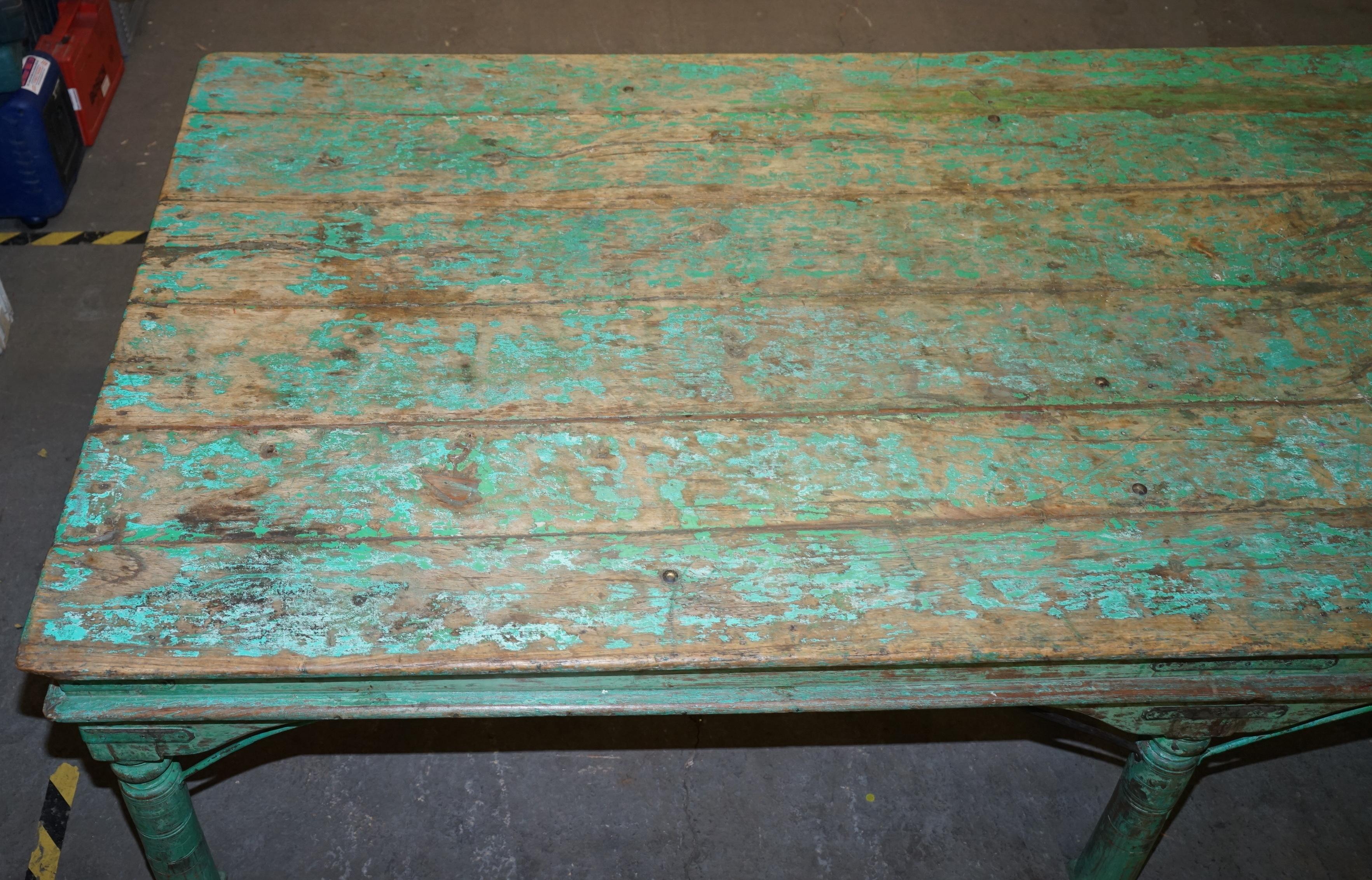 Enormous Original Paint Anglo Indian Teak Magistrates Table Special For Sale 1