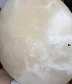 Enormous 36 Ø Flush Mount / Pendant with Stunning Full Moon-Like Alabaster Shade