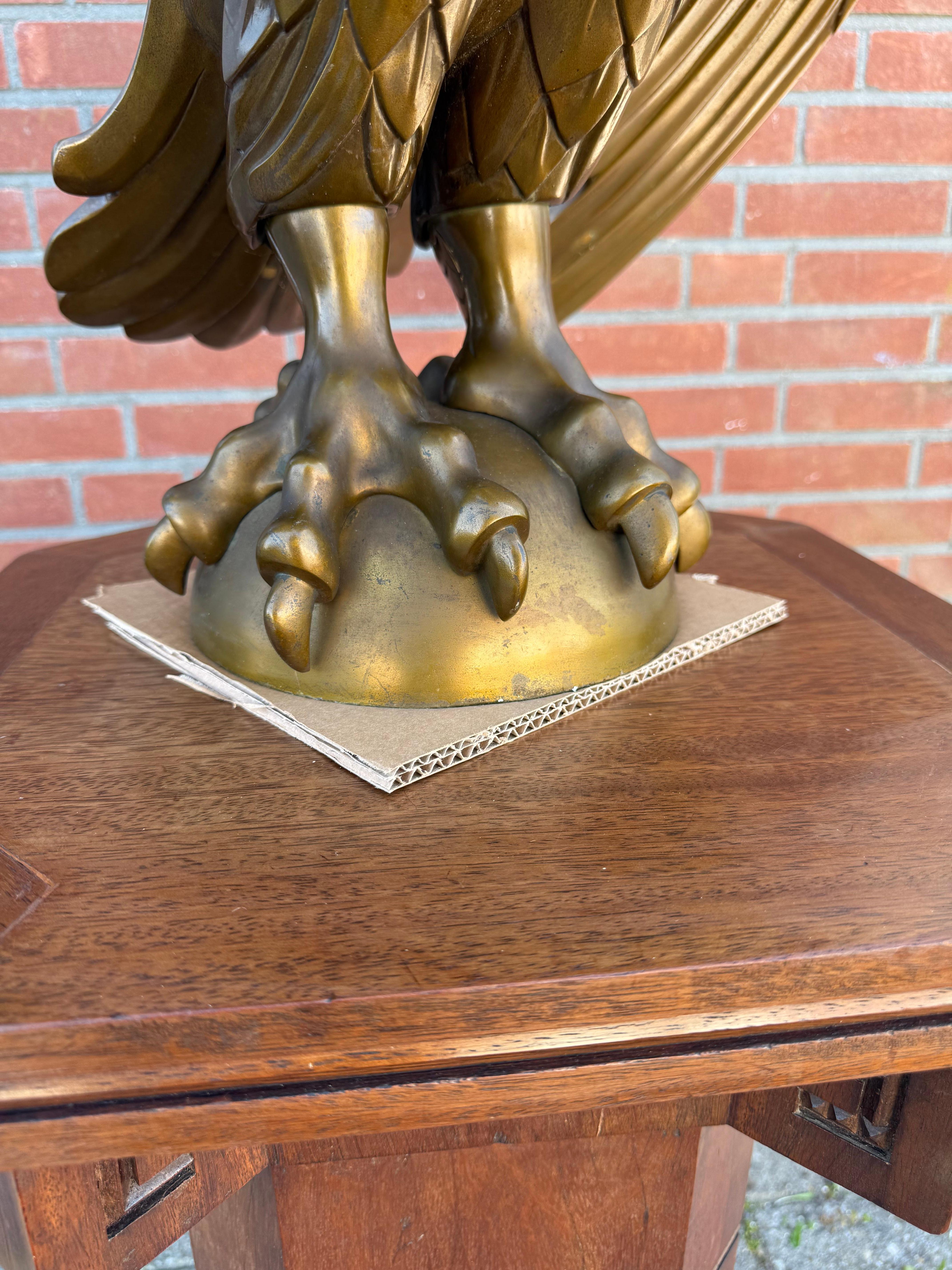 Enorme antike Bronze Eagle Skulptur Church Bible Stand oder Saint John Lectern im Angebot 10