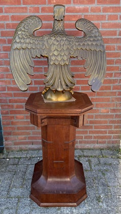 Enormous Antique Bronze Eagle Sculpture Church Bible Stand or Saint John Lectern