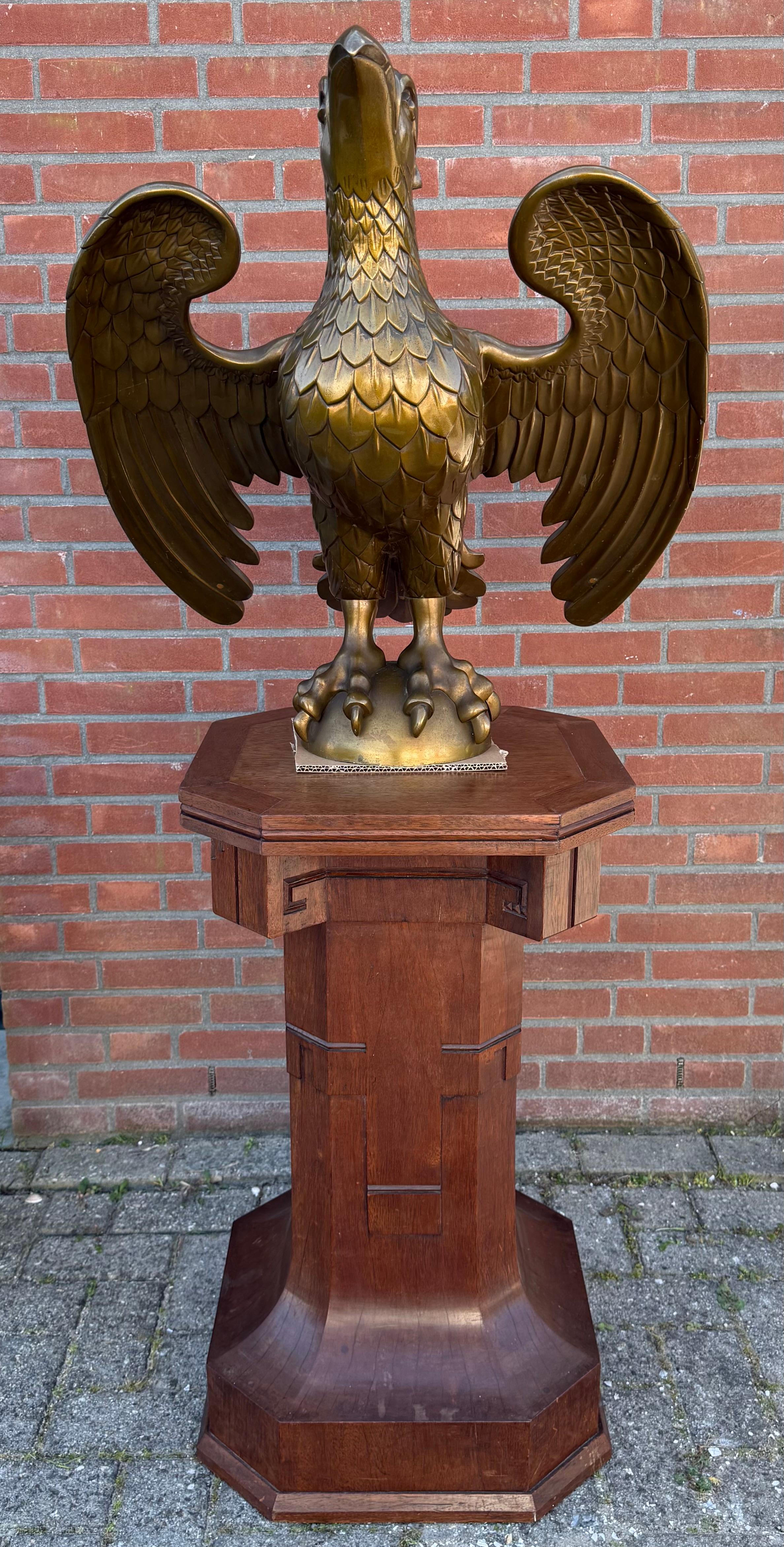 Enorme antike Bronze Eagle Skulptur Church Bible Stand oder Saint John Lectern (19. Jahrhundert) im Angebot