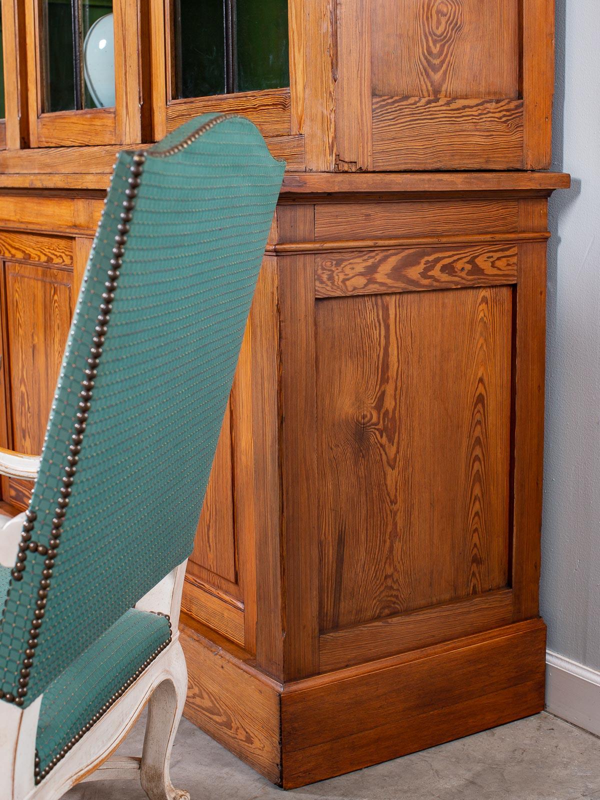 Enormous Antique French Pine Bibliothèque Bookcase Display Cabinet, circa 1850 12