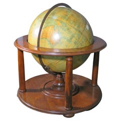 Enormous Antique World Globe with Walnut Stand, Circa 1940