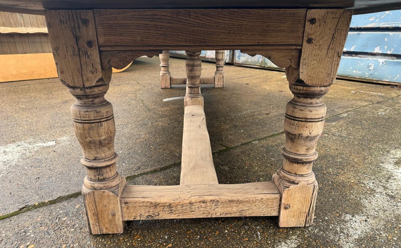 Enormous Bleached Oak Farmhouse Dining Table  For Sale 1