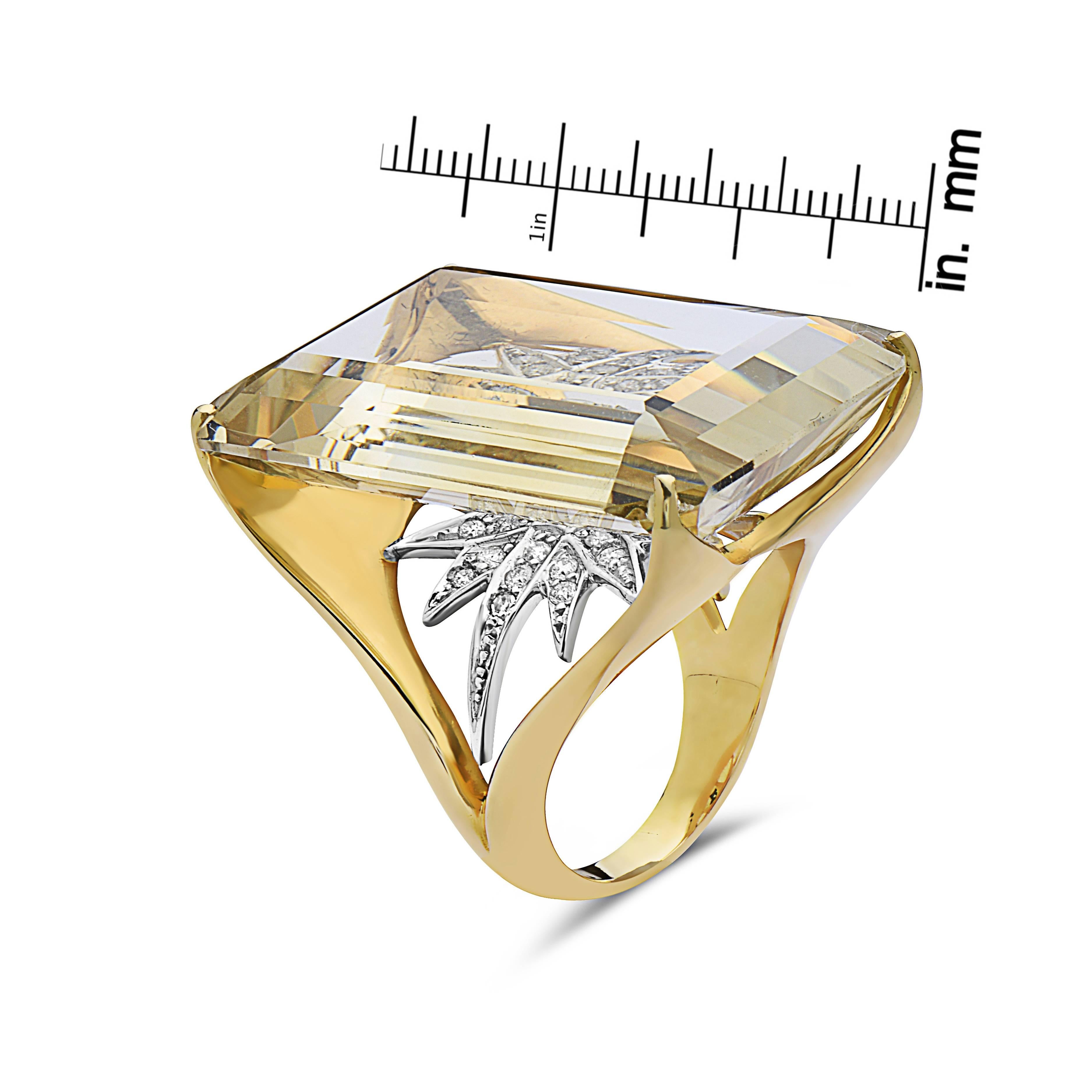 Enormous Citrine Diamond Ring In New Condition In New York, NY