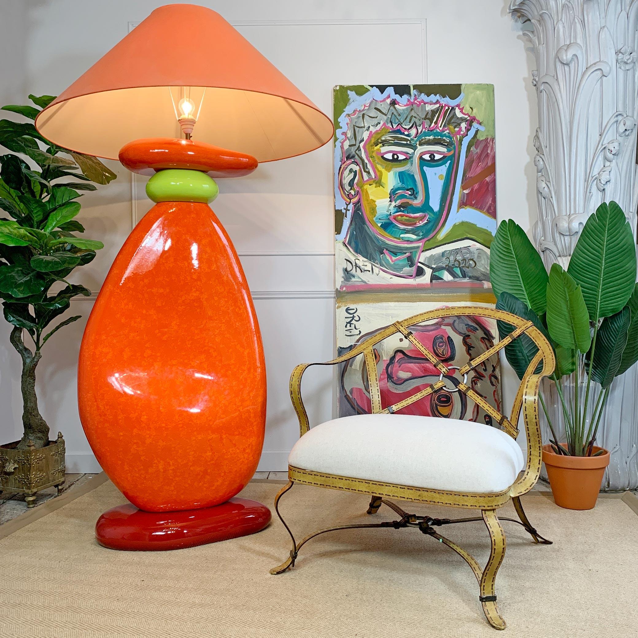 Enormous Francois Châtain Orange Red Pebbles Floor Lamp 3