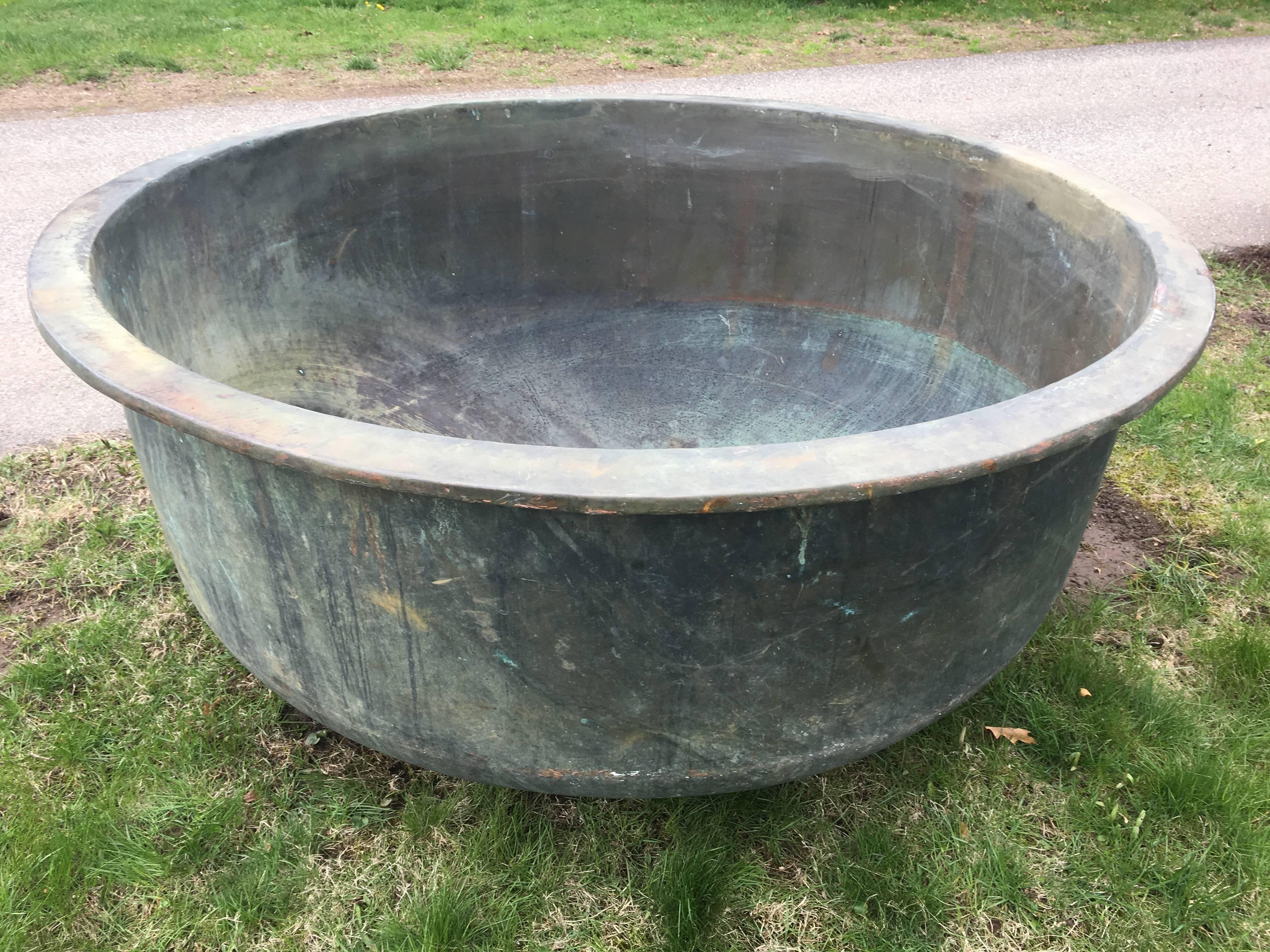 Hand-Crafted Enormous French Copper Cheese Vat Fountain/Planter/Bathtub