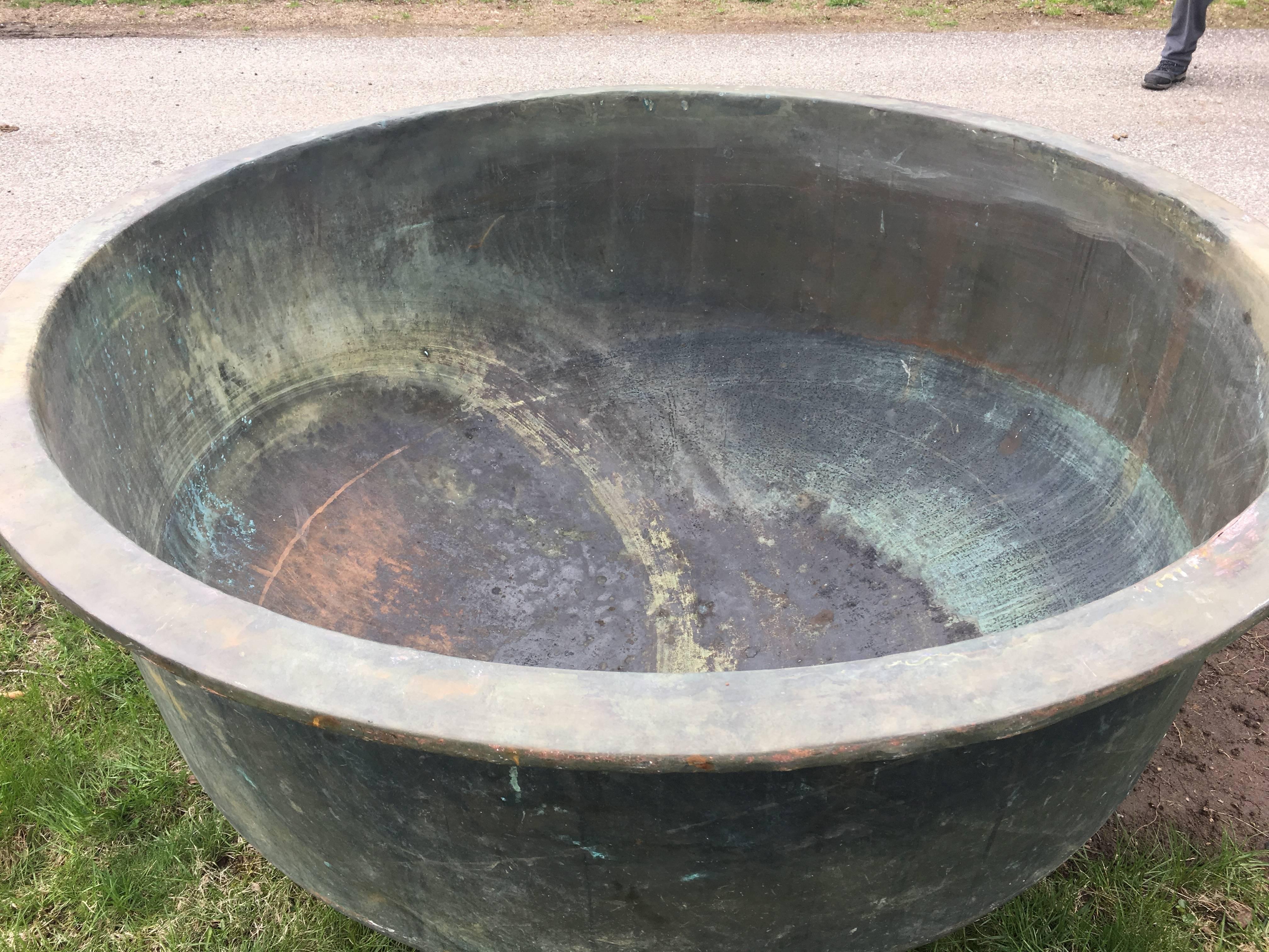 19th Century Enormous French Copper Cheese Vat Fountain/Planter/Bathtub