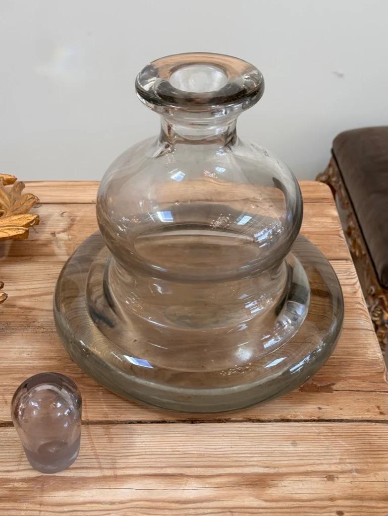Enormous French Hand-Blown Glass Perfume Bottle With Stopper, 19th Century For Sale 1