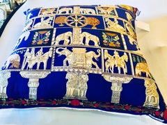 Enormous French Hollywood Regency Style Hermès "Torana" Silk Stuffed Pillow