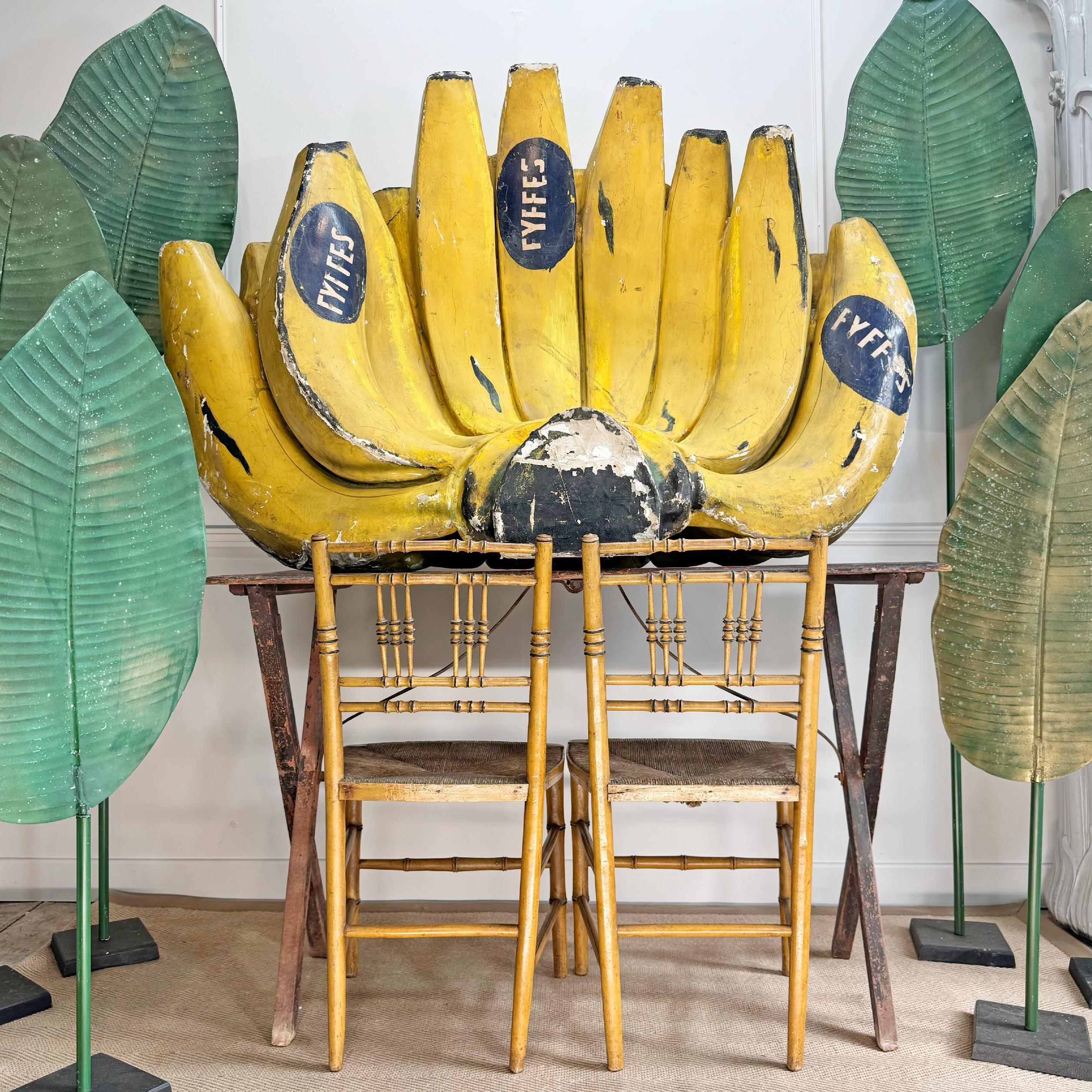 
Truly one of a kind advertising display/prop for the Fyffes banana company, hand crafted from wood with a papier-mâché  & plaster overlay and hand painted, dating to the 1930's these were used as an advertising display in a fruit shop in Scotland