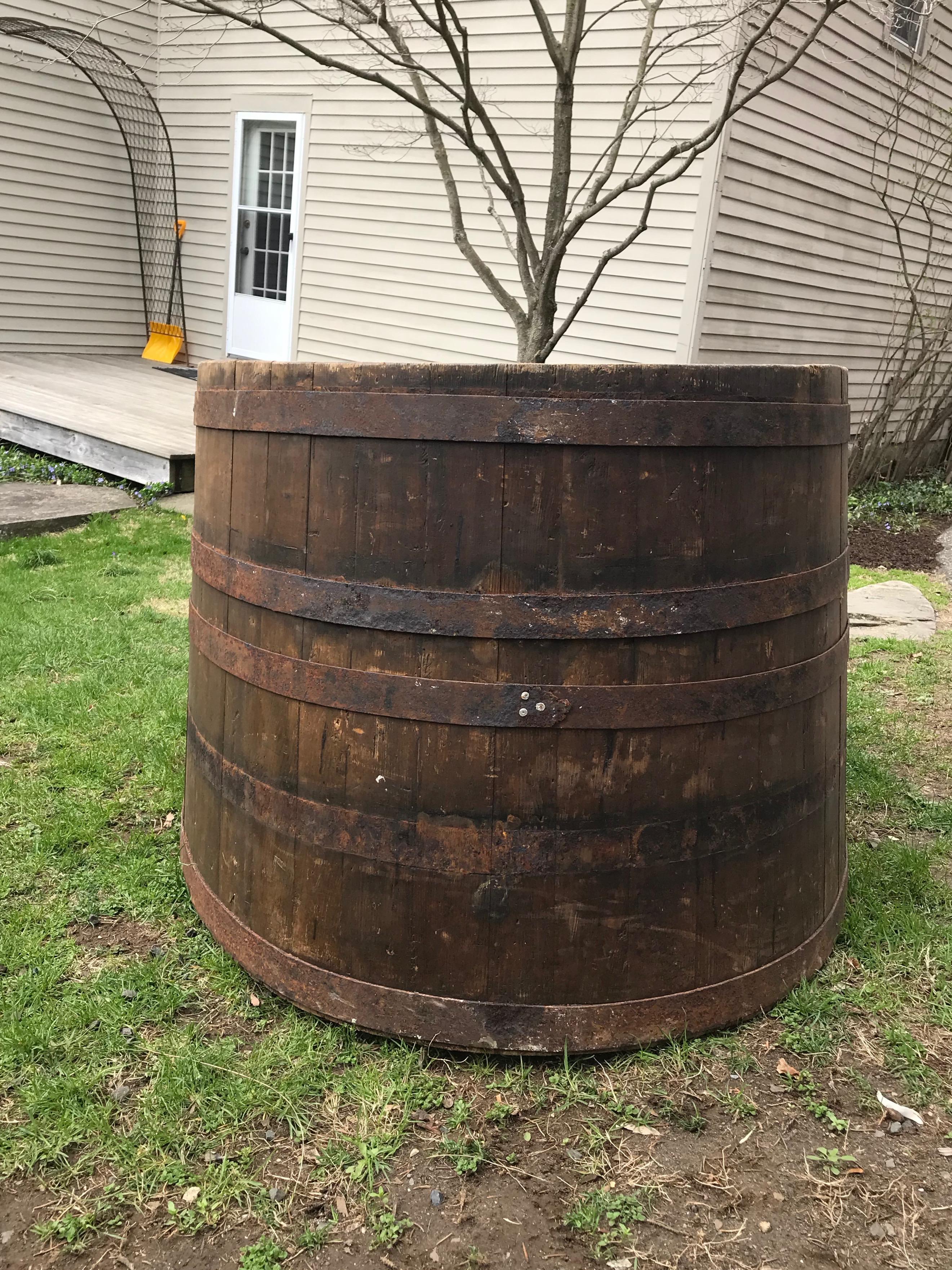 French Enormous Handmade Wooden Alsatian Wine Tubs