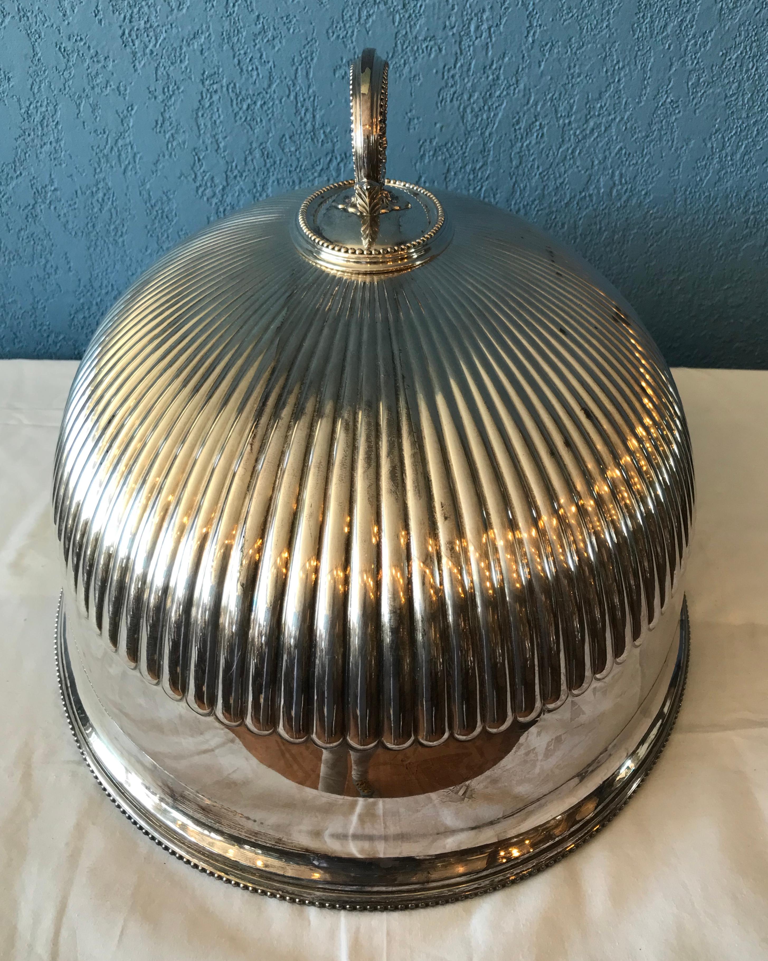 Silver Plate Enormous Irish Silvered Meat Dome by Gibson & Company Belfast, Ireland