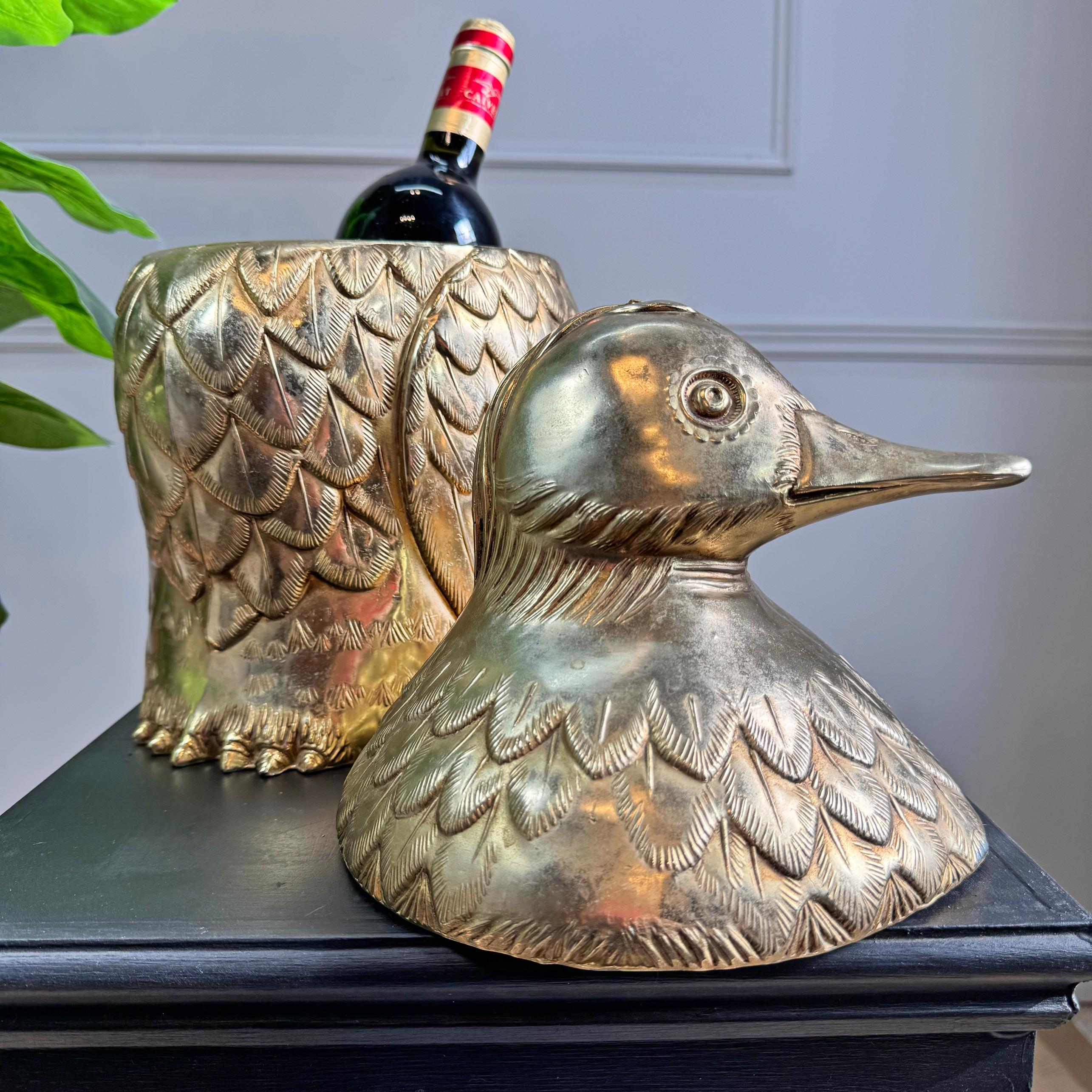 Enormous Mauro Manetti Gold Duck Champagne Bucket For Sale 11