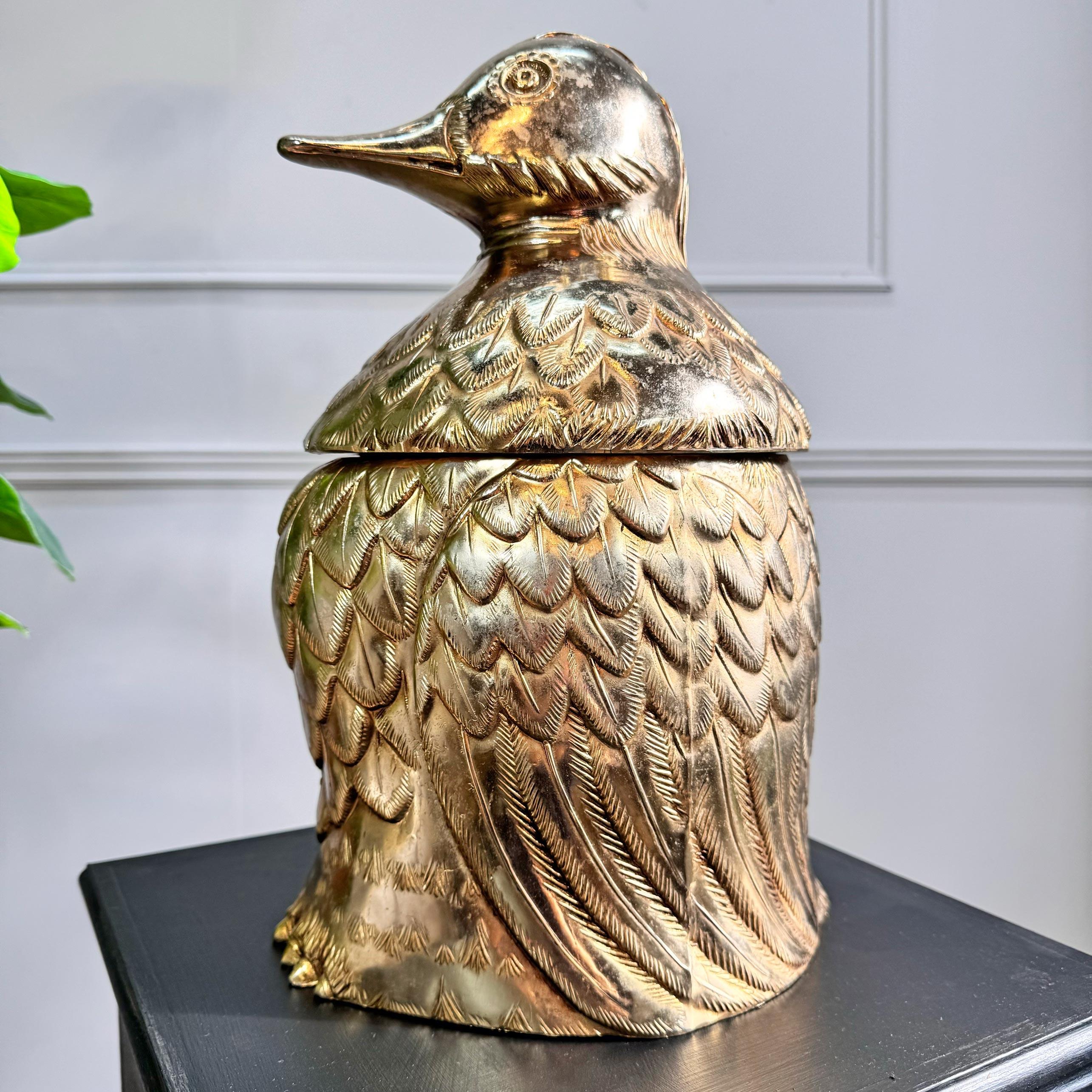 Enormous Mauro Manetti Gold Duck Champagne Bucket In Good Condition For Sale In Hastings, GB