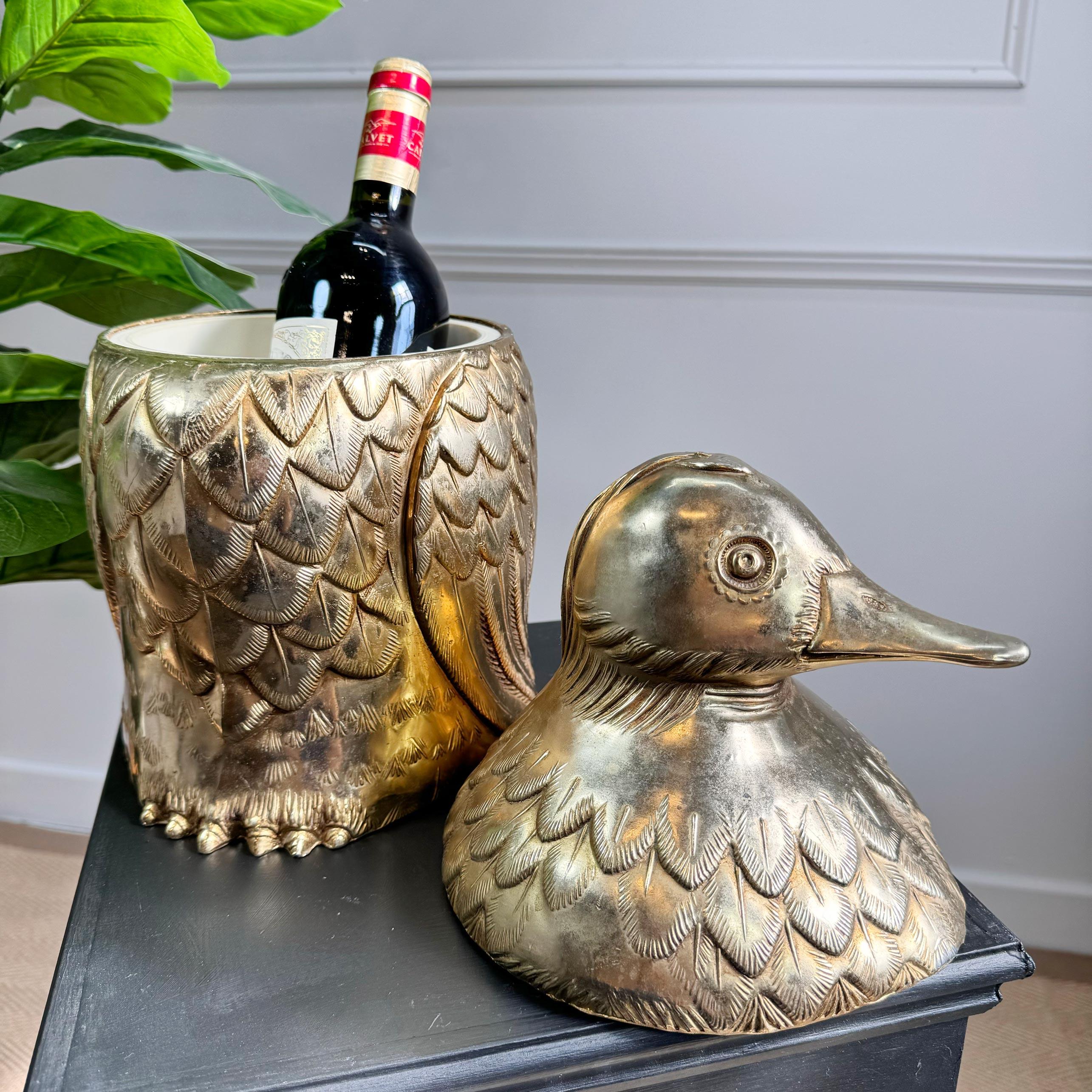 Enormous Mauro Manetti Gold Duck Champagne Bucket For Sale 1