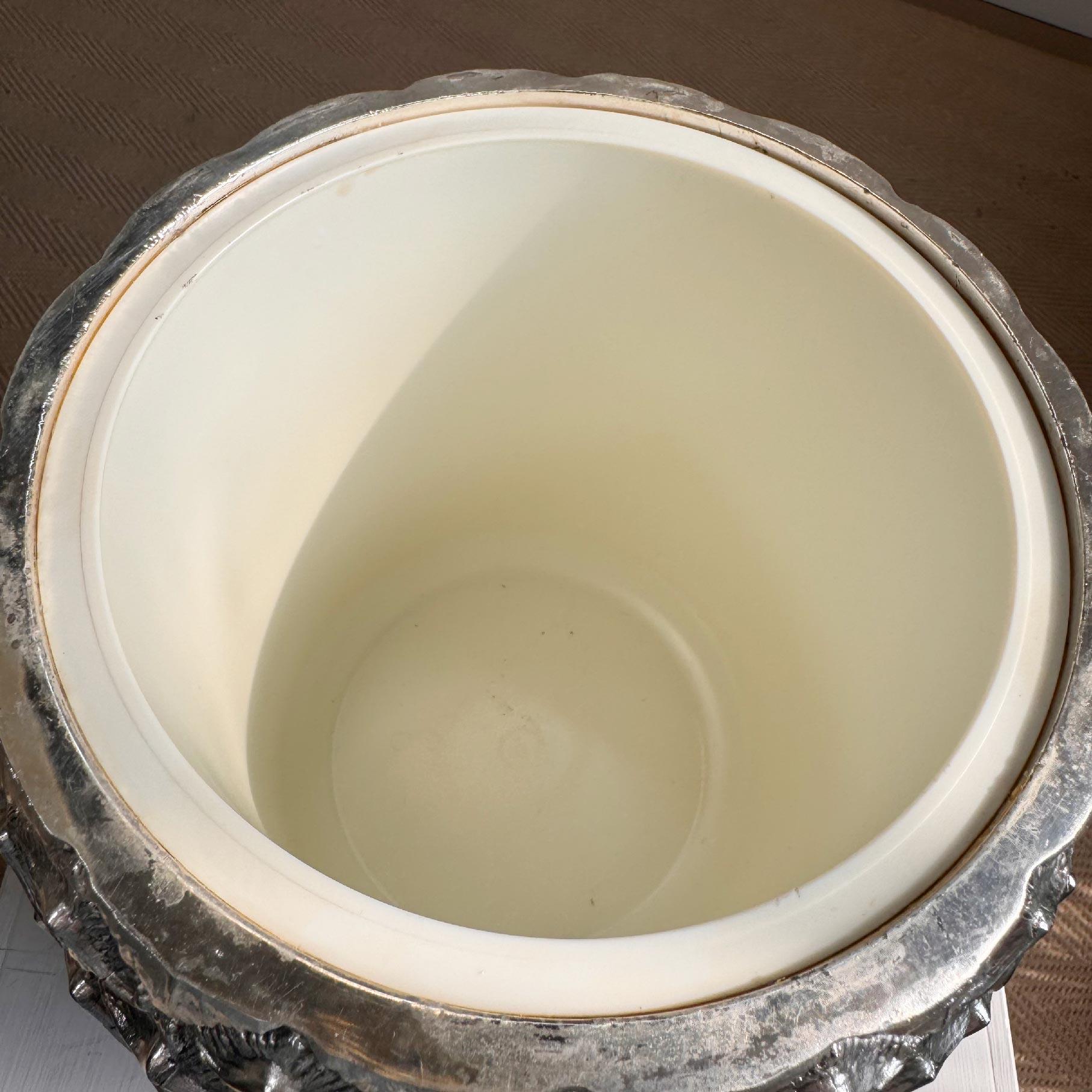 Enormous Mauro Manetti Silver and Gilt Pineapple Champagne Bucket For Sale 3