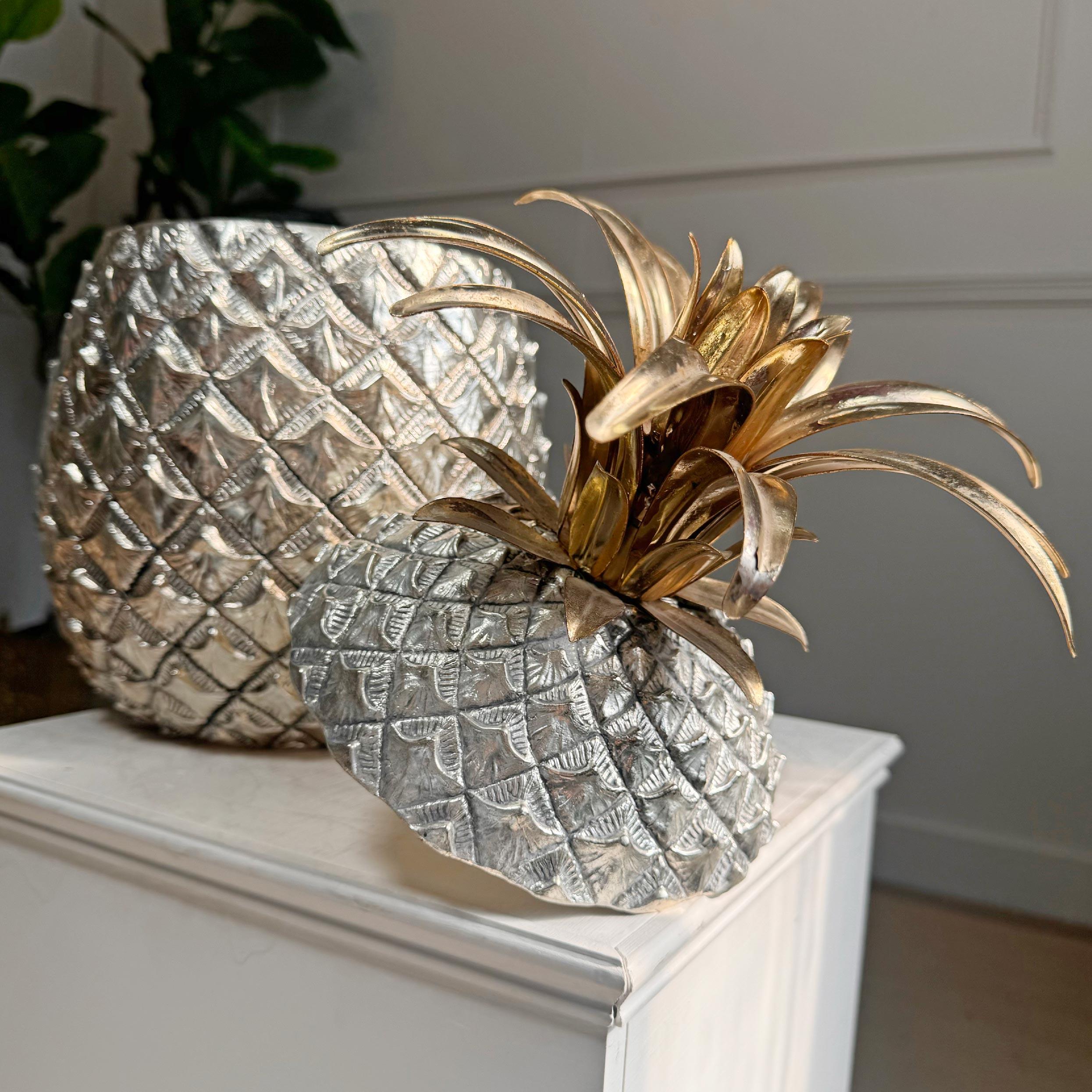 Enorme Mauro Manetti-Champagnerkübel aus Silber und vergoldeter Ananas im Angebot 1