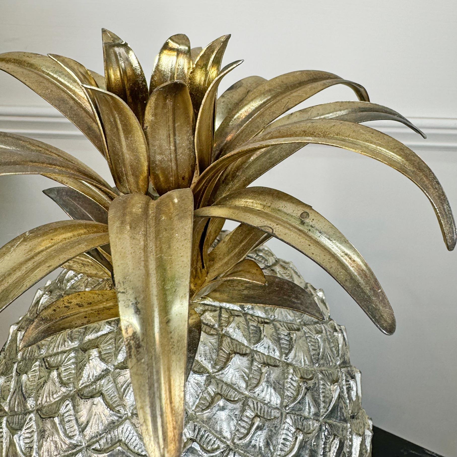 Late 20th Century Enormous Mauro Manetti Silver and Gilt Pineapple Champagne Bucket For Sale