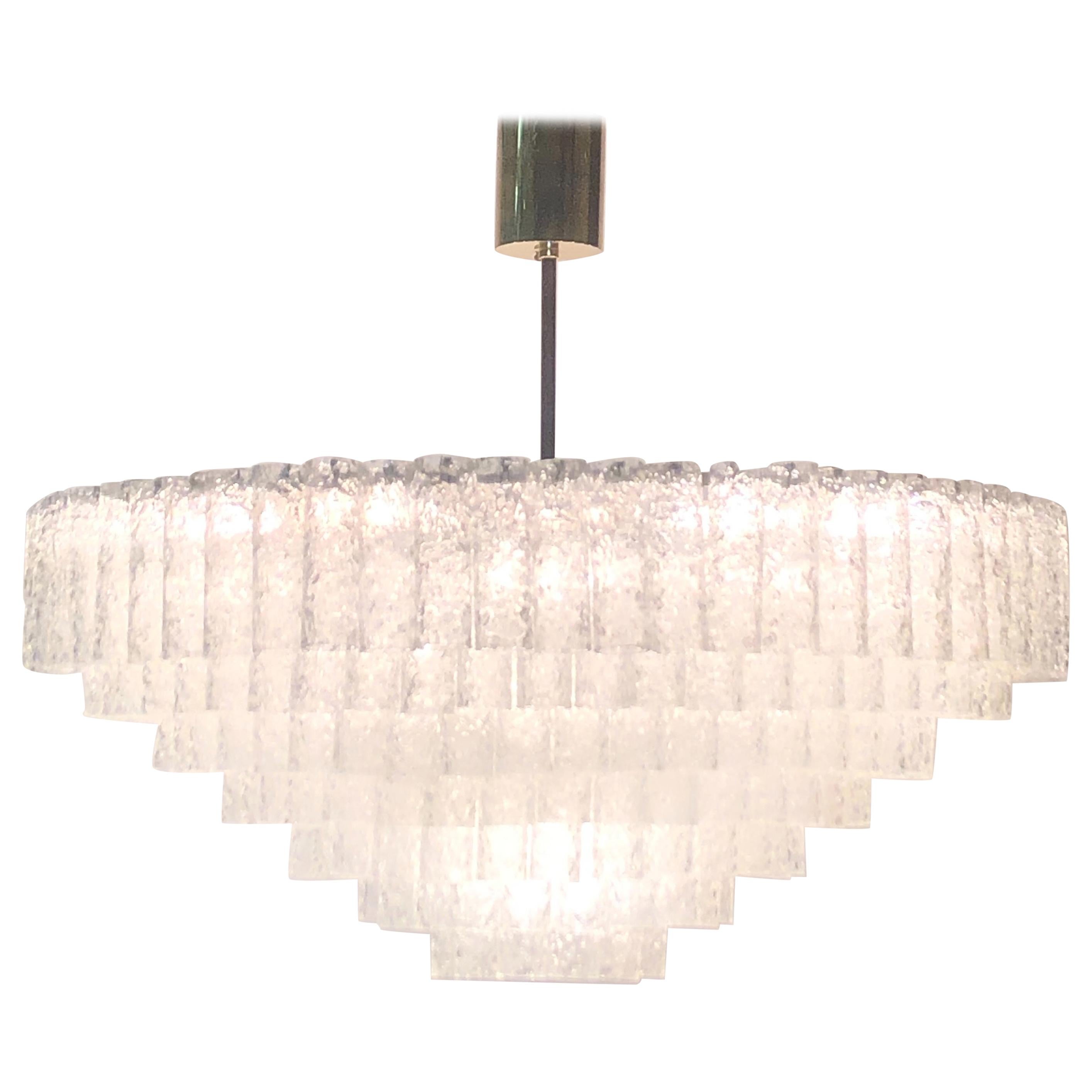 mid century glass chandelier