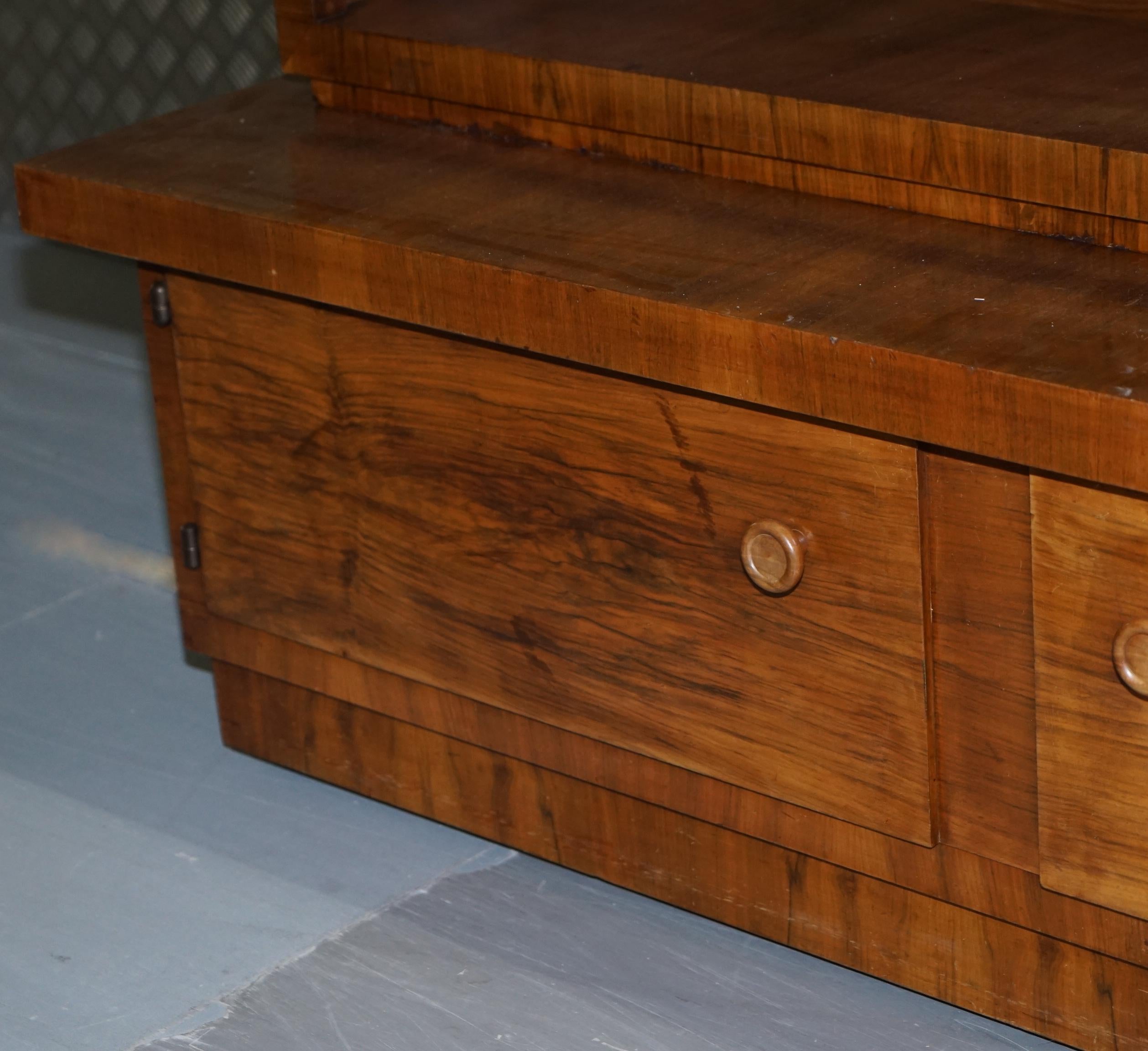 Enormous Mid-Century Modern Walnut Bookcase with Drawers and Cupboards 6