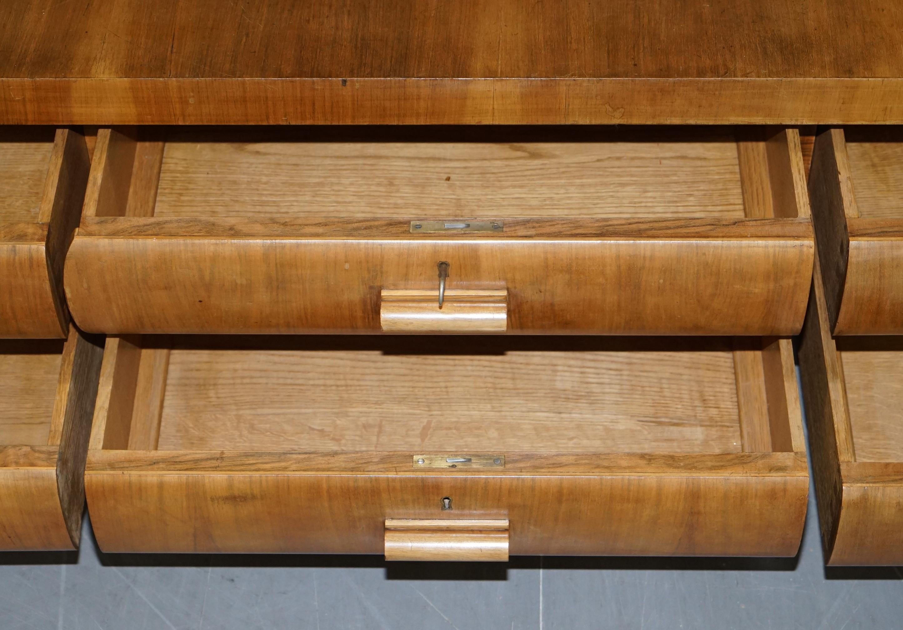 Enormous Mid-Century Modern Walnut Bookcase with Drawers and Cupboards 10