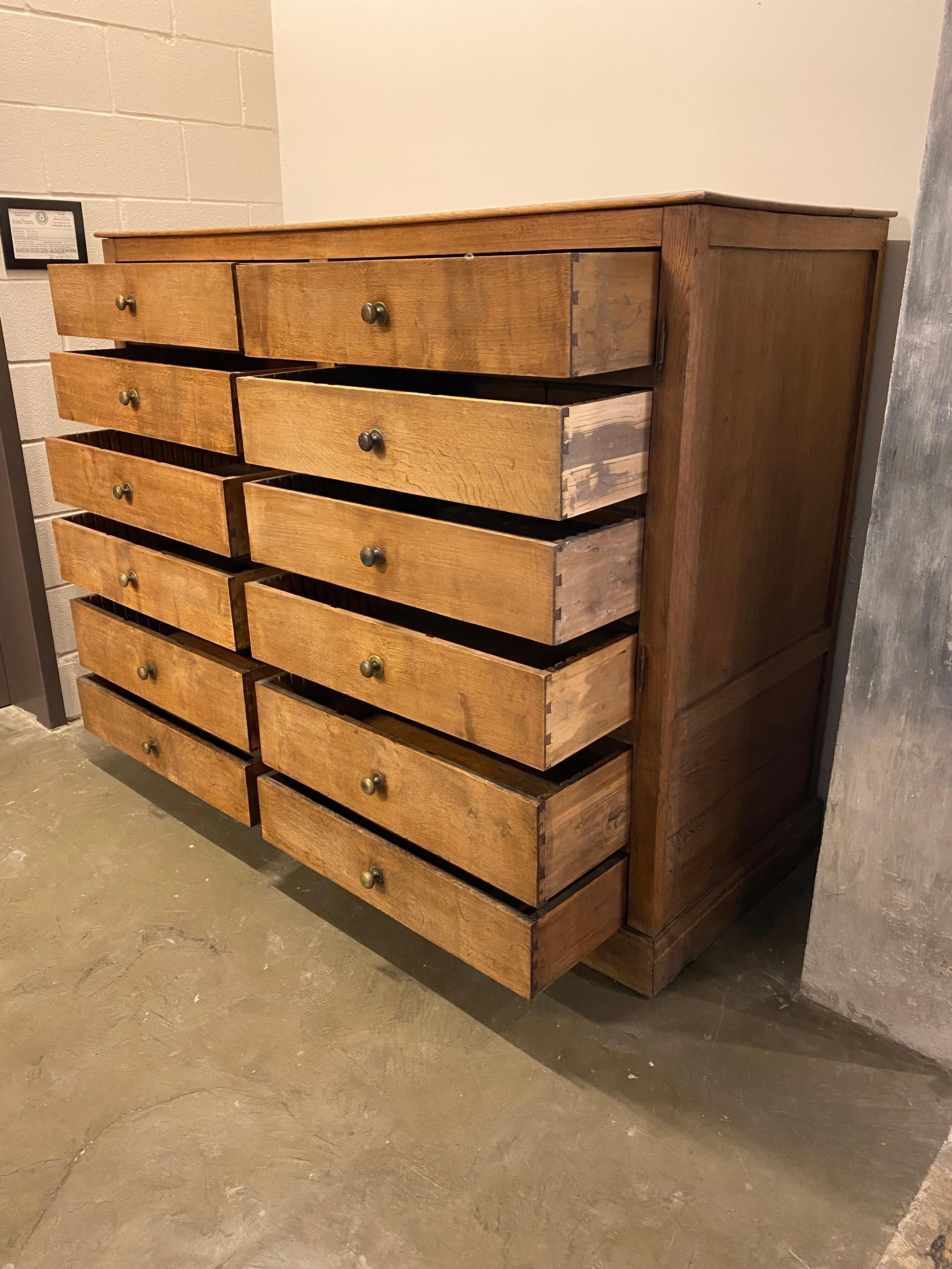 Early 20th Century Enormous Oak Chest of Drawers/Cabinet, France, 1920's