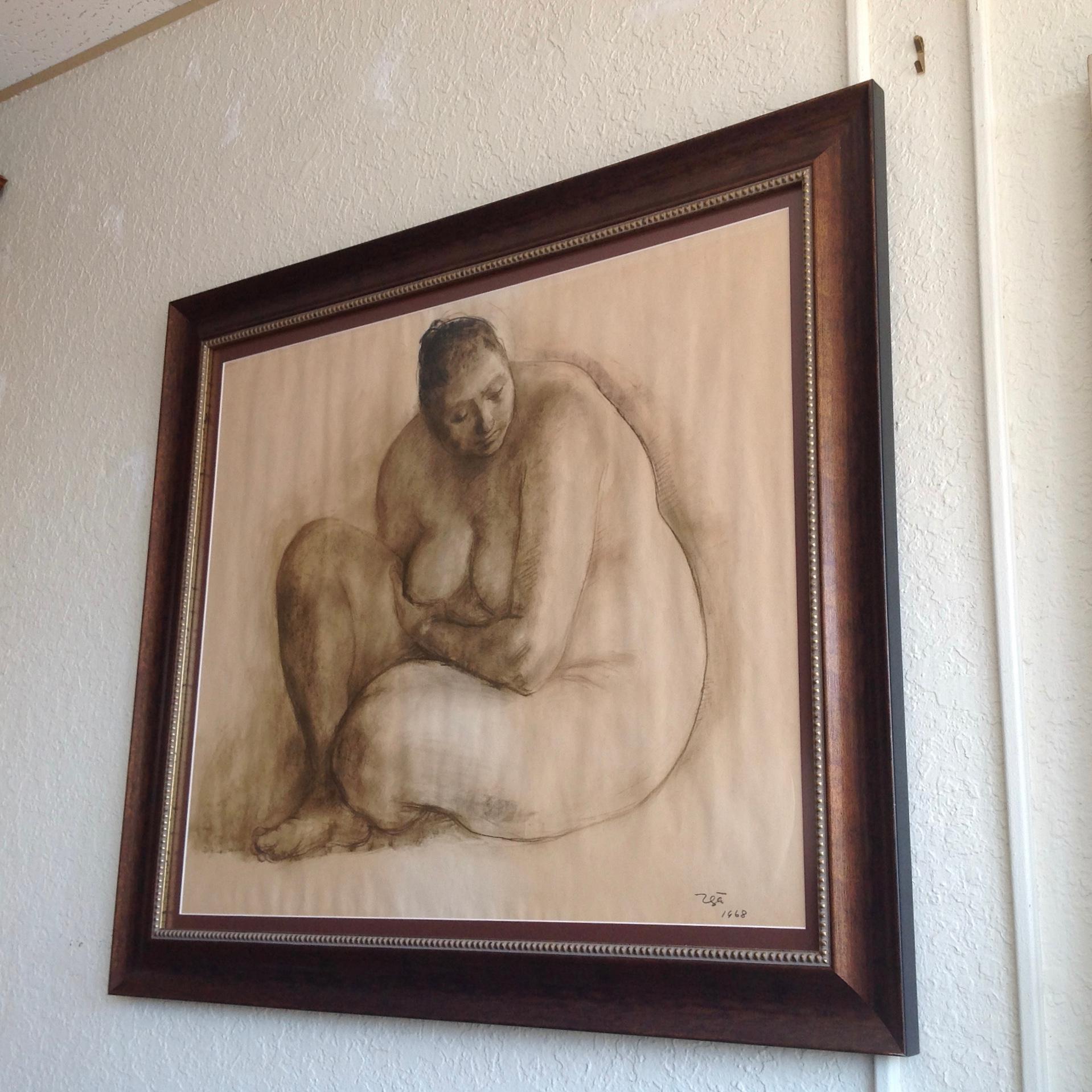 Mexican Enormous Original Drawing by Francisco Zuniga For Sale