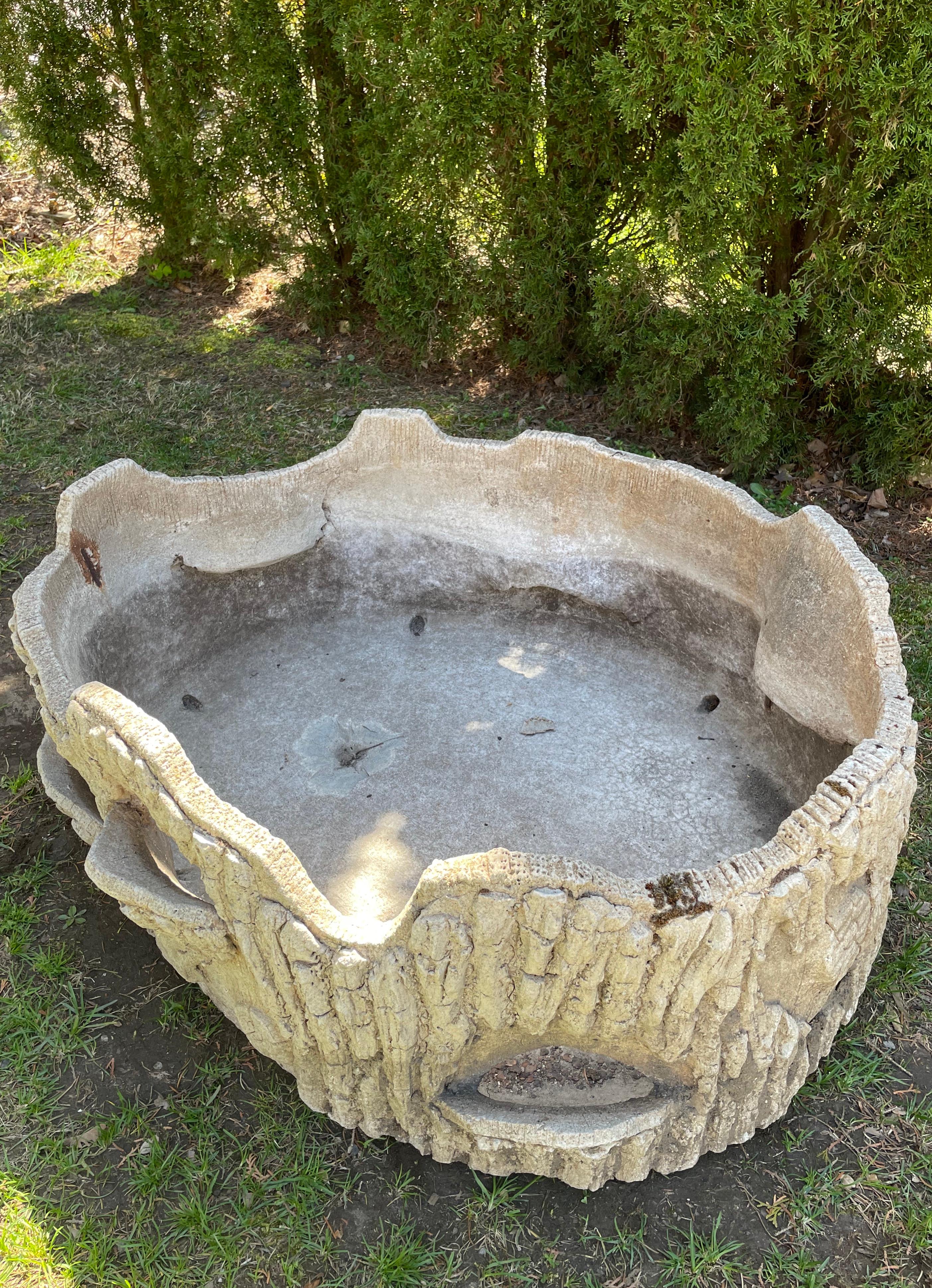 Enormous Oval French Faux Bois Planter/Fountain 3