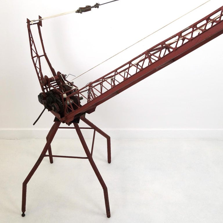 Enormous PreWar Toy Steel Hoisting Crane For Sale at 1stDibs