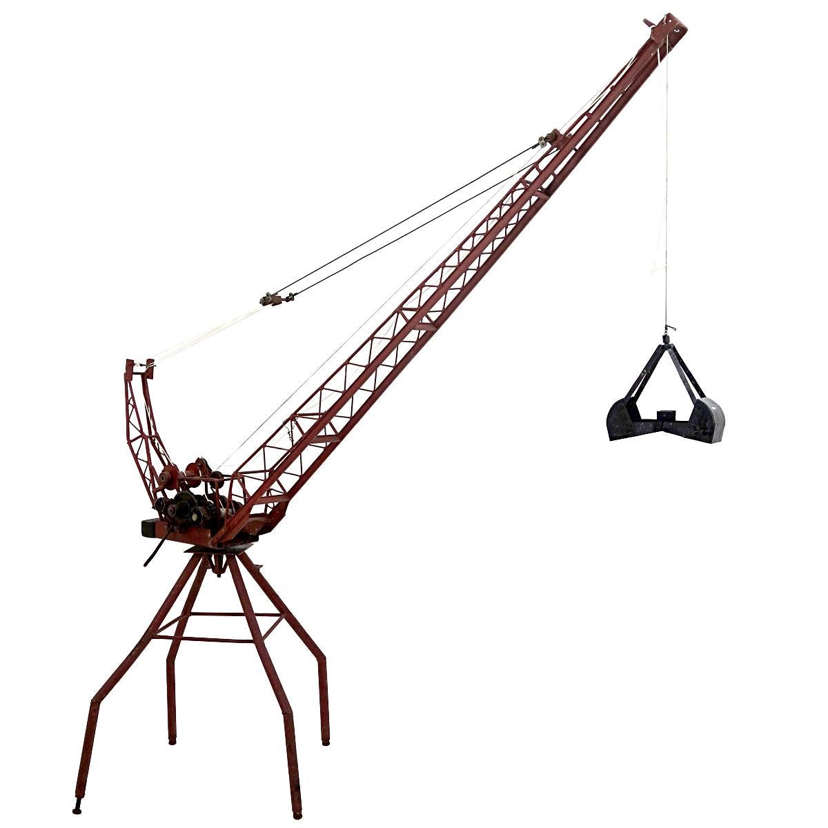 Enormous Pre-War Toy Steel Hoisting Crane For Sale