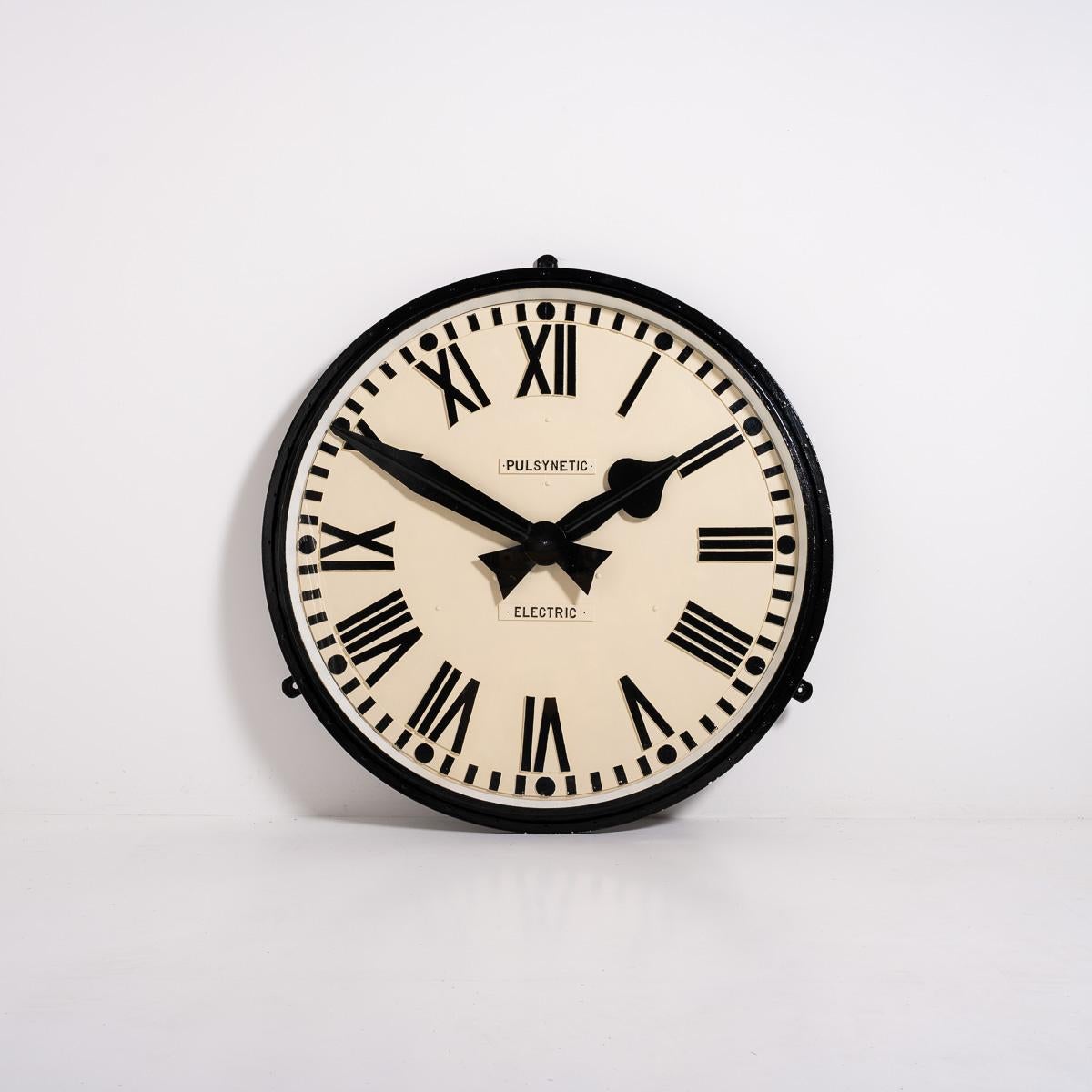 Hand-Painted Enormous Reclaimed Cast Iron Industrial Clock by Gents of Leicester For Sale