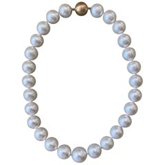 Enormous South Sea Pearl Necklace with 18 Karat Magnetic Clasp