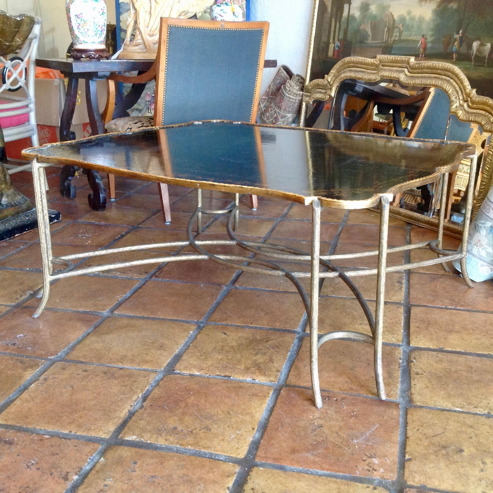 Metal Enormous Tray Top Style Coffee Table