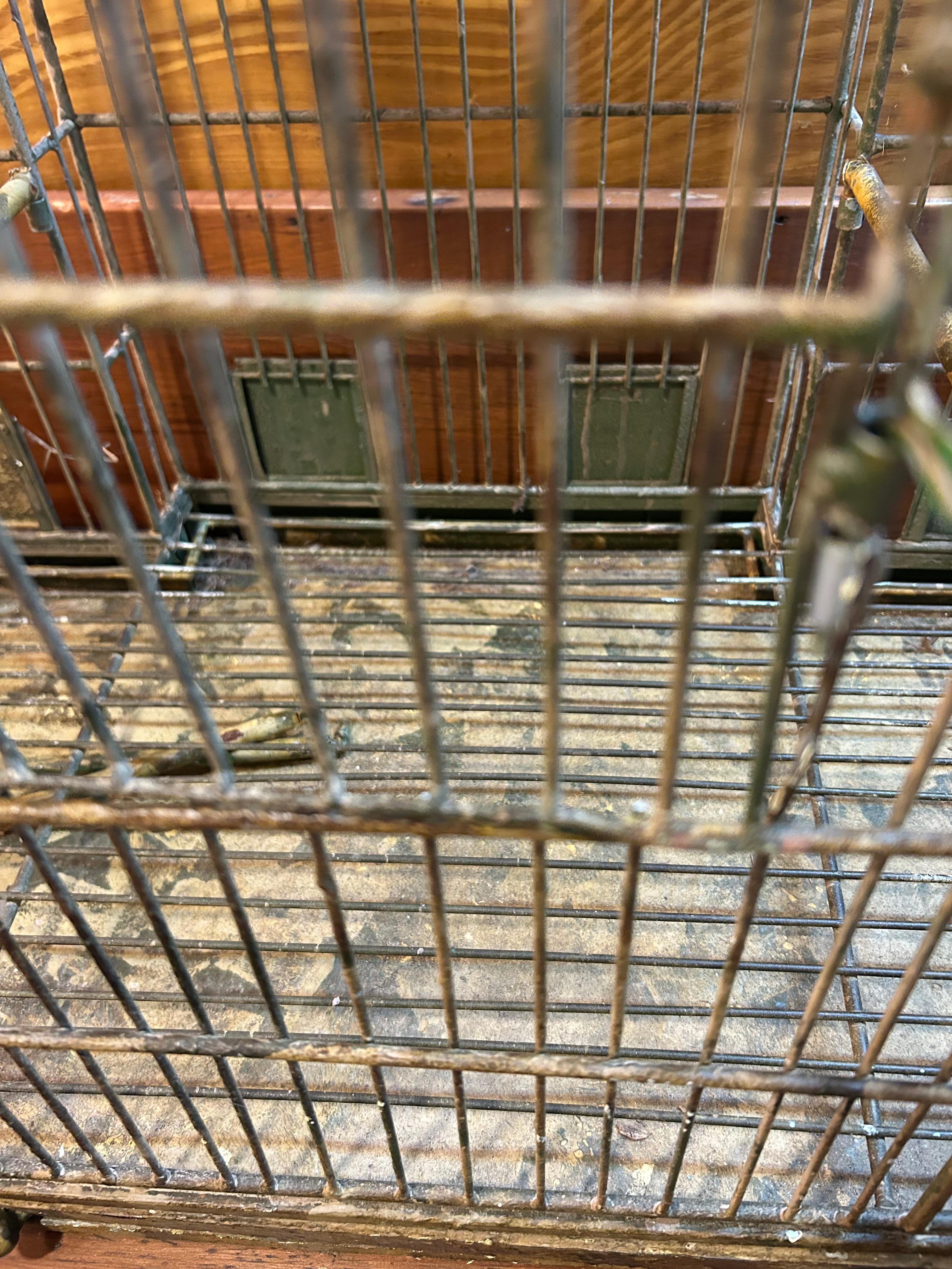 Enormous Vintage Metal Bird Cage For Sale 7