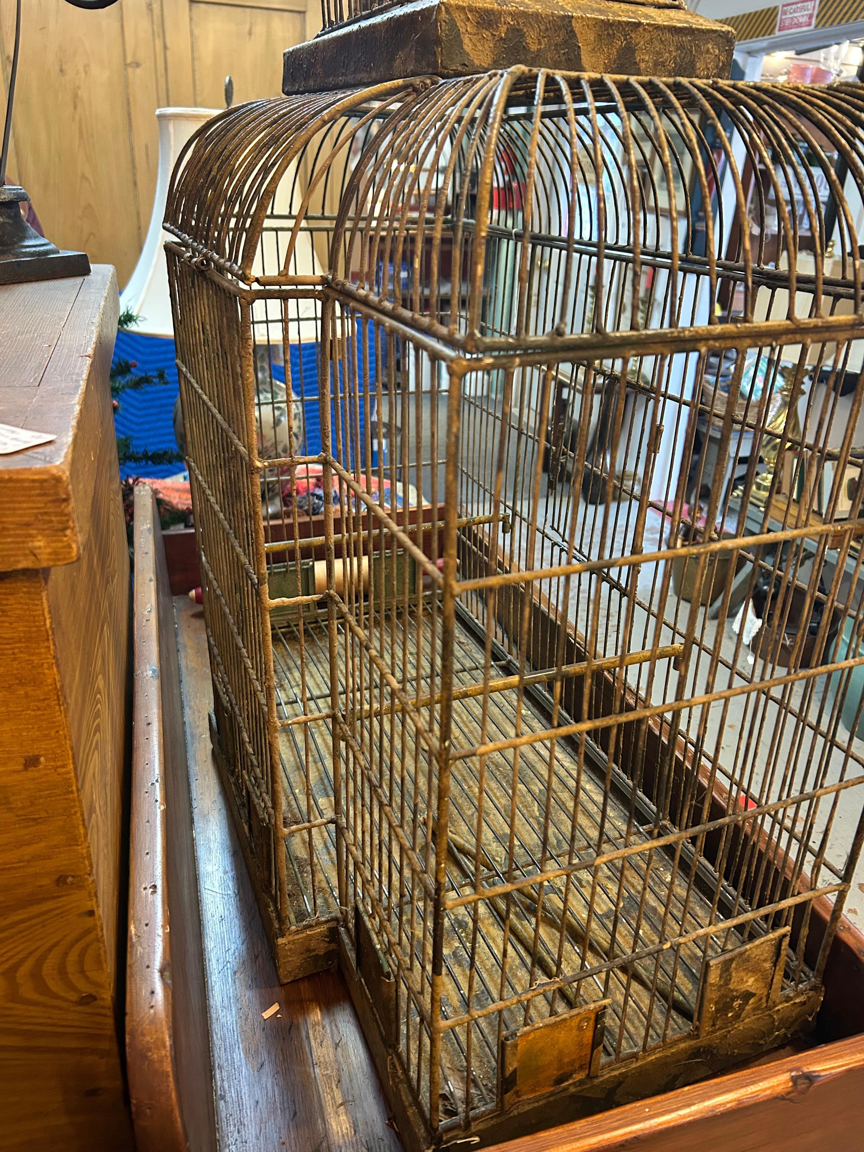 American Enormous Vintage Metal Bird Cage For Sale
