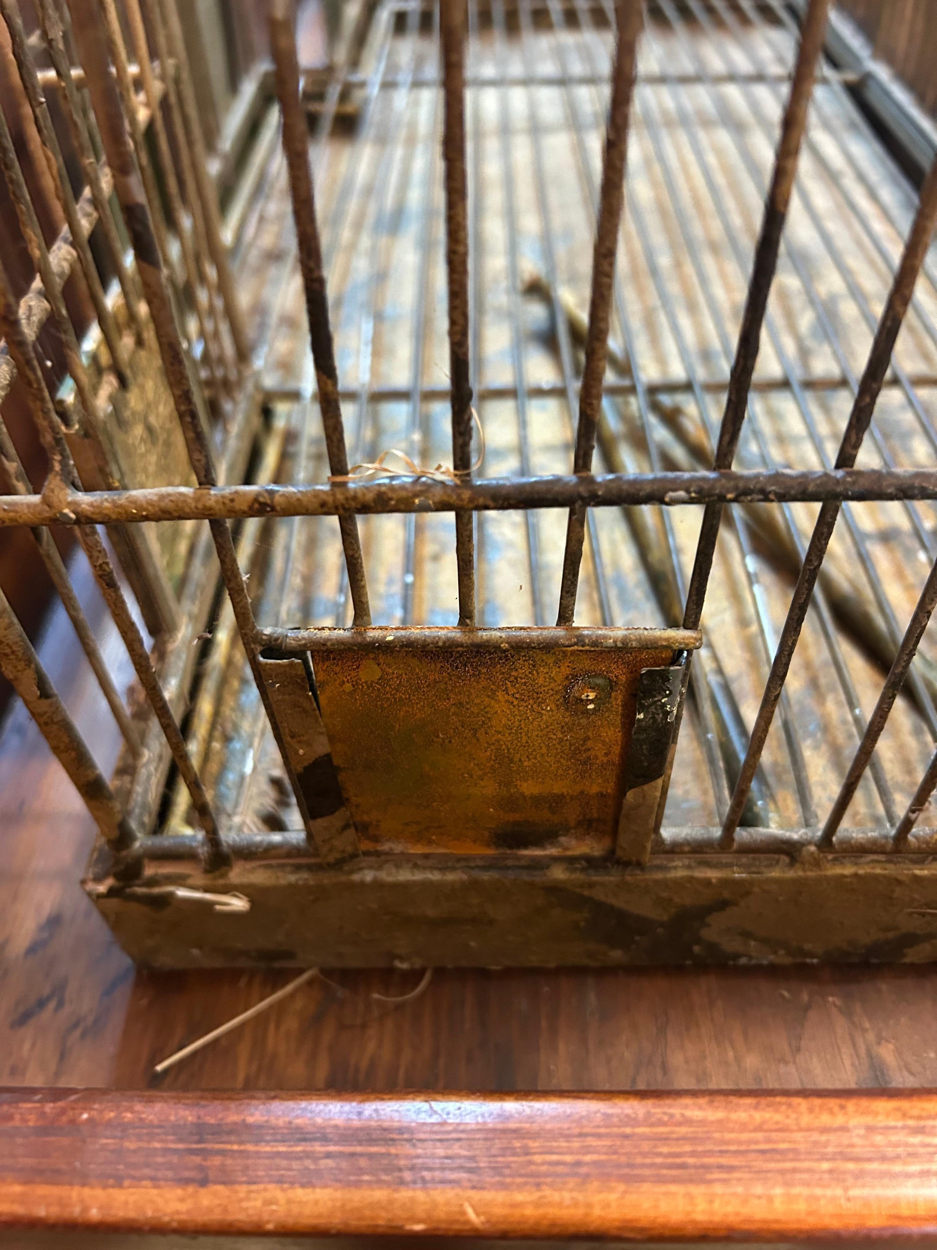 Enormous Vintage Metal Bird Cage For Sale 2