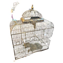 Enormous Vintage Metal Bird Cage