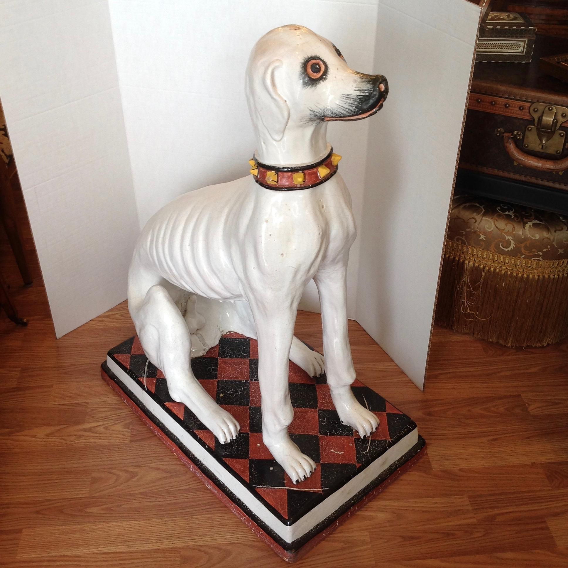Italian Enormous Whimsical Midcentury Statue of a Dog