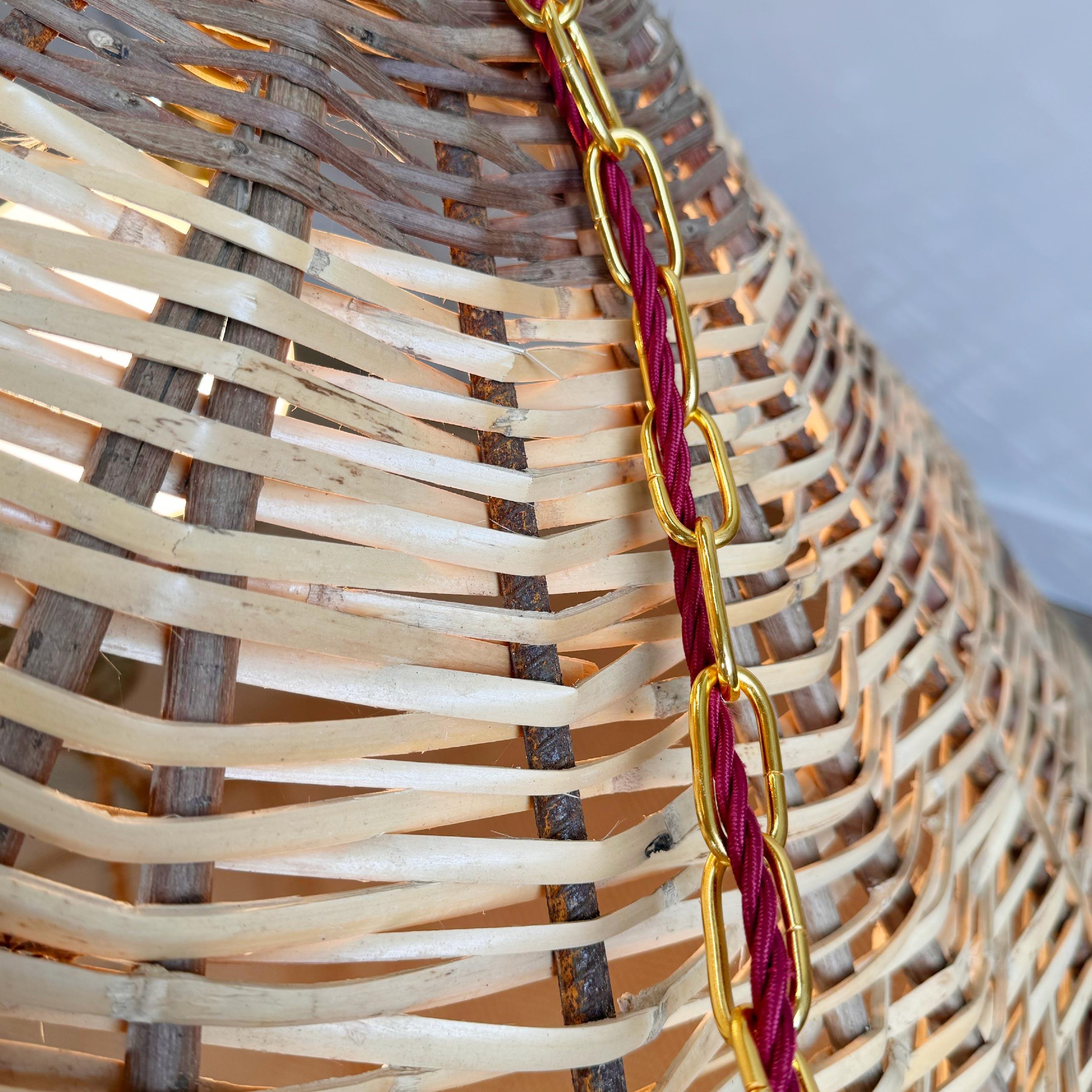 Francese Enorme parasole in vimini a soffitto in vendita