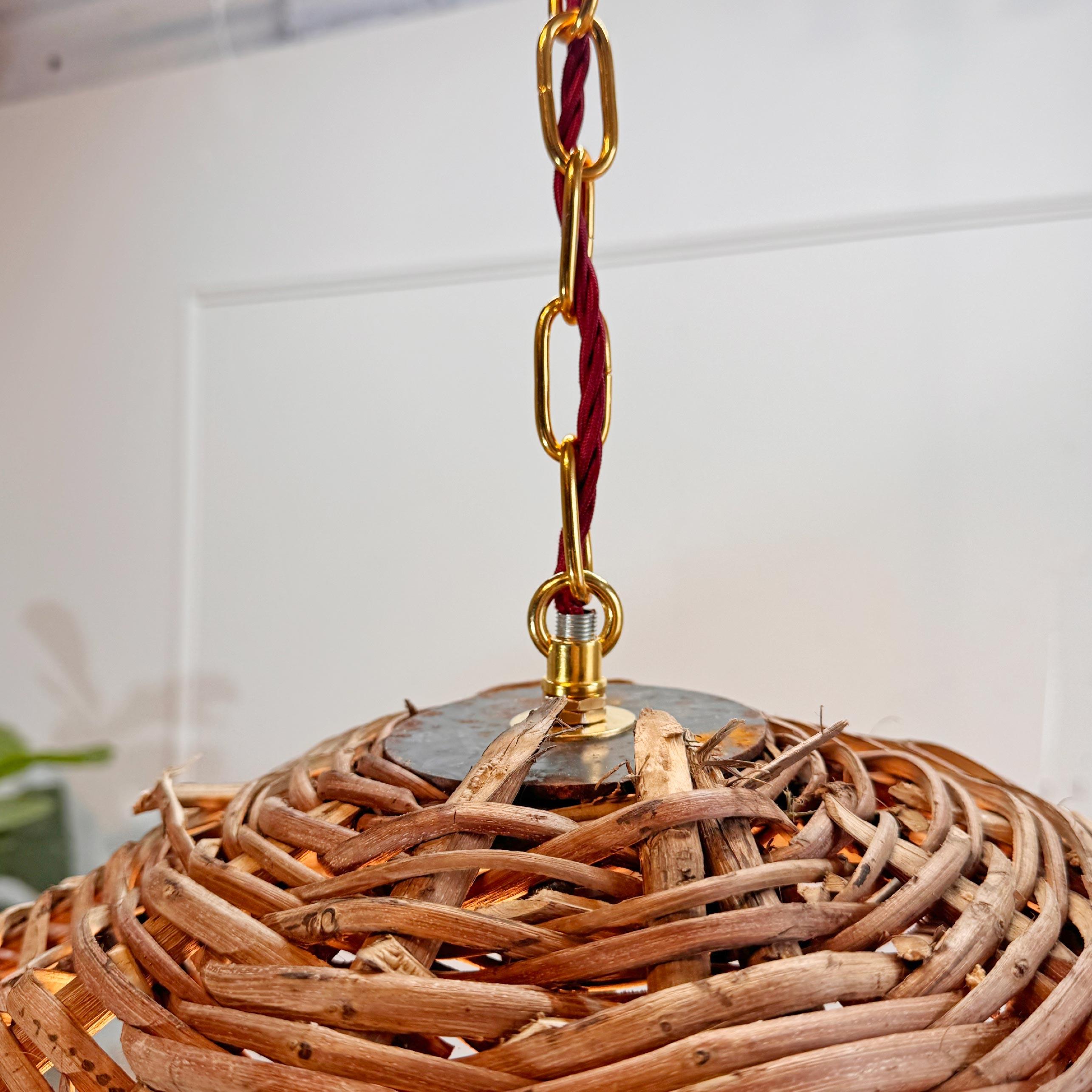 Ottone Enorme parasole in vimini a soffitto in vendita