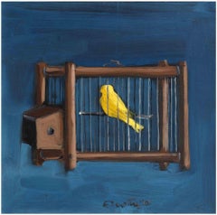 The Goldfinch - Oil Painting by Enotrio Pugliese - Mid-20th Century