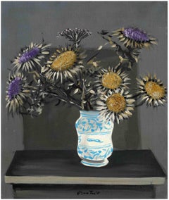 Thistles - Oil Painting by Enotrio Pugliese - Mid-20th Century