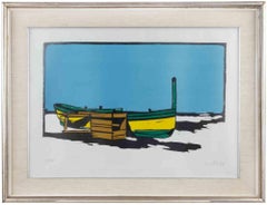 Boats - Screen Print by Enotrio Pugliese - 1968