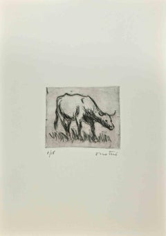 Bull  - Etching by Enotrio Pugliese - 1963