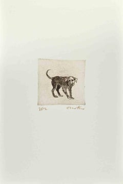 Dog - Etching by Enotrio Pugliese - 1963