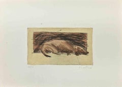 Dog - Etching by Enotrio Pugliese - 1963