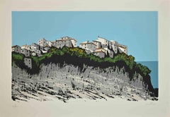 Vintage  Landscape  - Screen Print by Enotrio Pugliese - 1960s